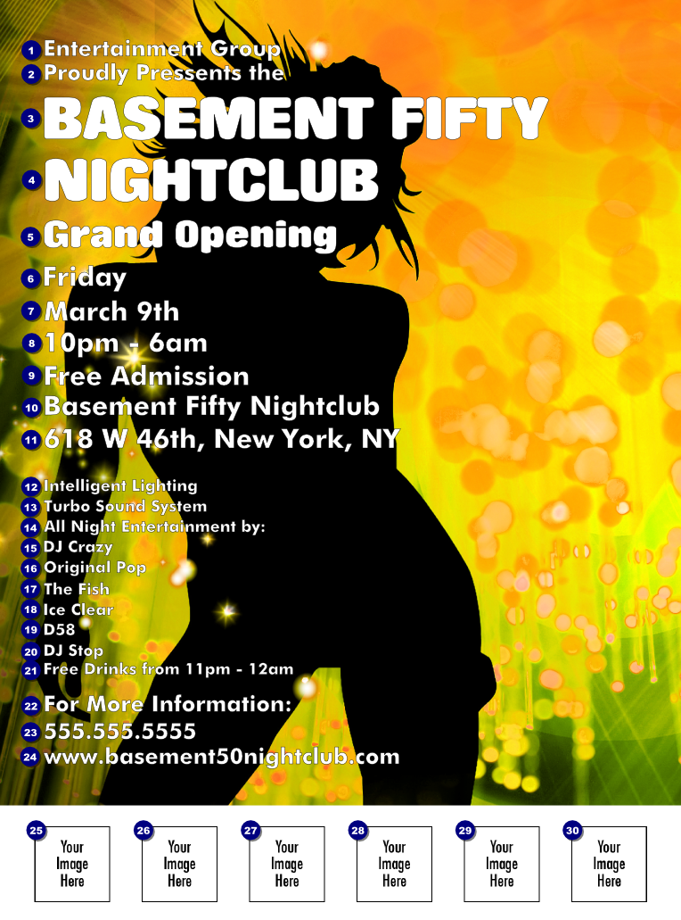 Nightclub Yellow Flyer | TicketPrinting.com